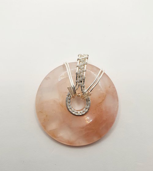 Natalie Patten's Wire Wrapped Donut Pendant - , Classic Wire Jewelry, Wire Wrapping, Wrapping, Wire Wrapping Jewelry, Weaving, Wire Weaving, Weaving Wire, You can flatten these wires 